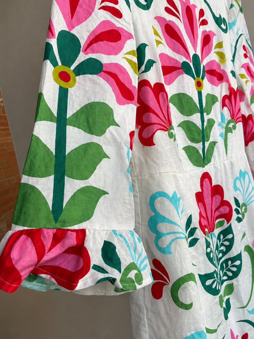NWT Boden Linen Flute Sleeve Dress Size 6R  Floral  Dress - Picture 4 of 9
